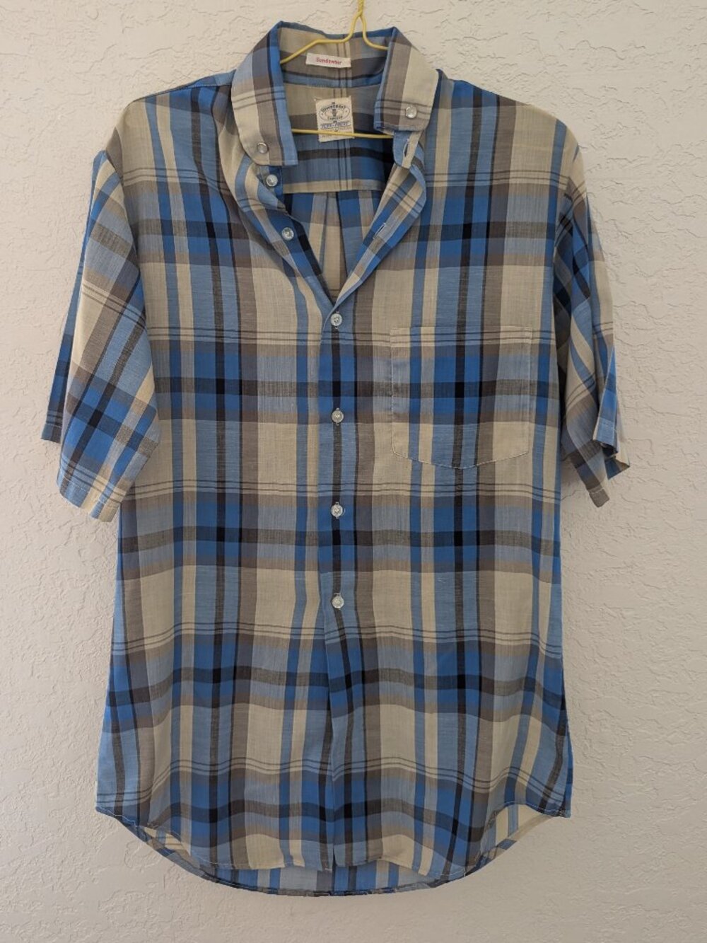 Vintage Penneys Penn-Prest Sundowner Town Craft Tapered Collared Shirt Sz S